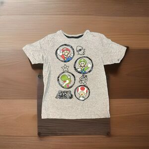 Nintendo Super Mario Bros Youth T-Shirt Gray Short Sleeve Mario Luigi Yoshi Toad